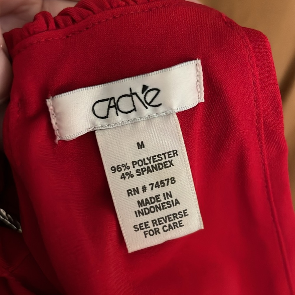 Cache red Party top - Picture 4 of 4